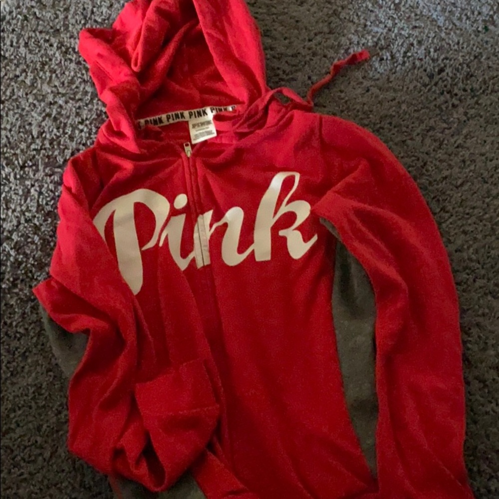 VS Pink zip up sweatshirt